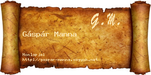 Gáspár Manna névjegykártya